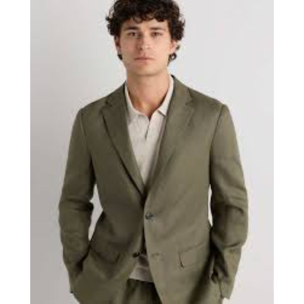 Quince Men's 100% European Linen Blazer Size XL Bayberry Olive Jacket NWOT Green